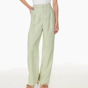 Aritzia Wilfred Sage Green Linen Effortless Pants